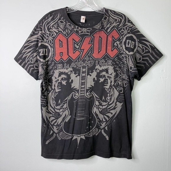 Ac/dc 2008 Black Ice Tour Band Concert Graphic T-Shirt Unisex Size M Rock - Picture 15 of 15